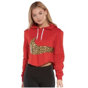Nike Crop Red Animal Print Swoosh